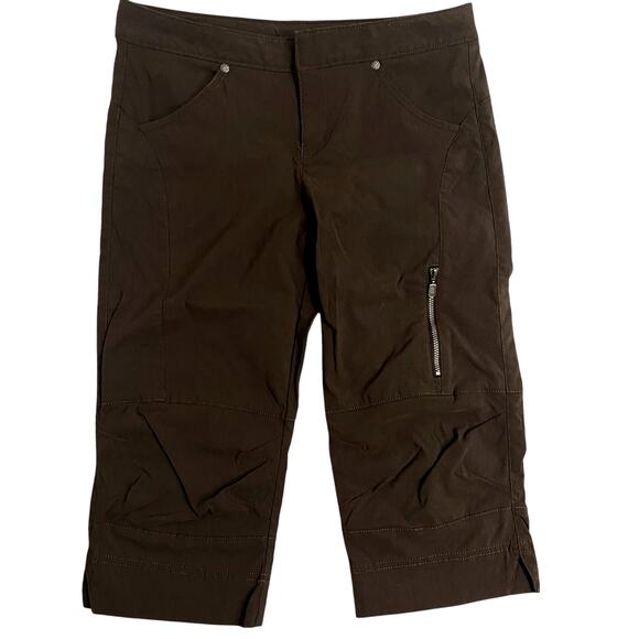Athleta Commuter Capris Womens 4 Brown Nylon Stretch Cargo Gorpcore - Picture 1 of 15
